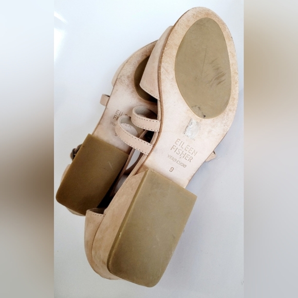Eileen Fisher Kyra Women's Sandals Tumbled Nubuck Tan/Latte All Leather US 9 - Picture 12 of 16